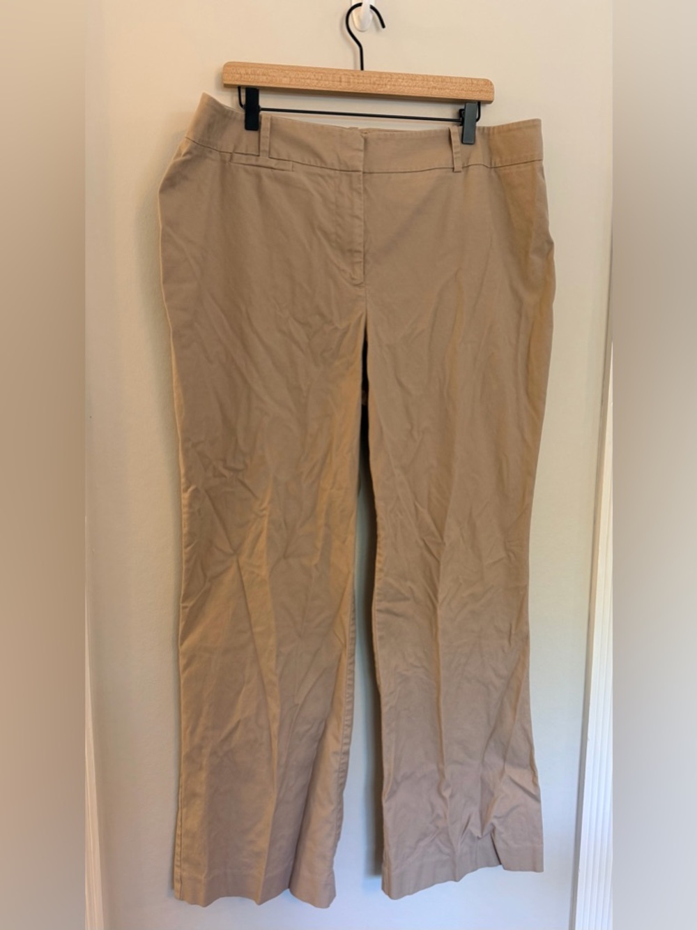 Ann Taylor Curvy Tan Khaki Pants Size 18 Straight Leg Work Office Career